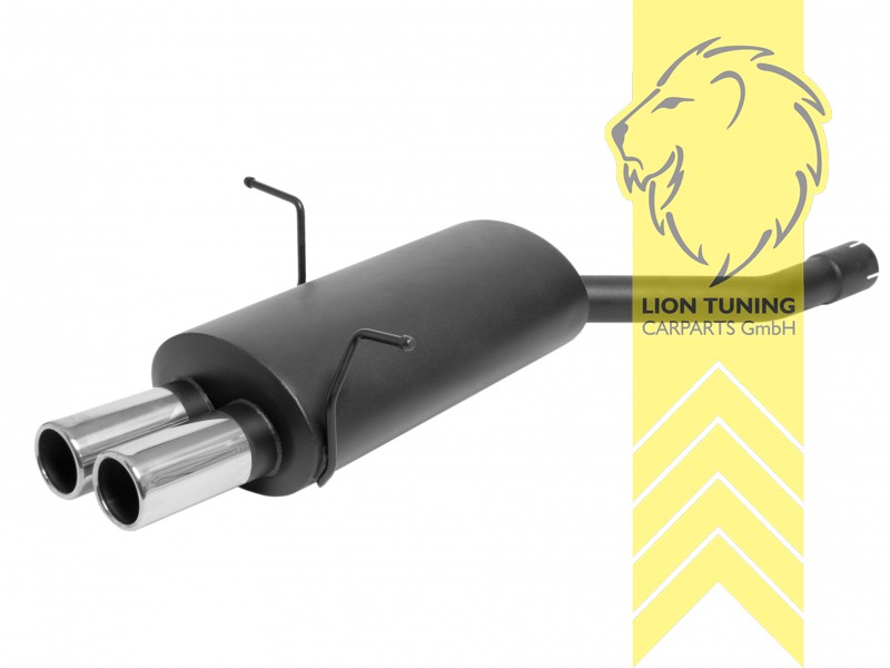 2 x 76 mm rund / gebördelt, Endrohr doppel, 76mm, Rund, nur passend für Modelle mit 1 Eingangsrohr, Edelstahl, 320i / 323i / 323ci / 328i / 328ci, Eintragungsfrei / mit ABE