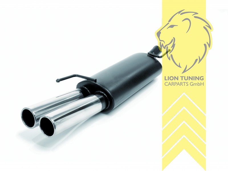 2 x 76 mm rund / gebördelt, Endrohr doppel, 76mm, Rund, * nur passend mit S-Rohr, Edelstahl, 1.6 GT 74 KW / 1.8* 55 KW / 1.9TDI 66 KW / 2.0 85 KW, Eintragungsfrei / mit ABE