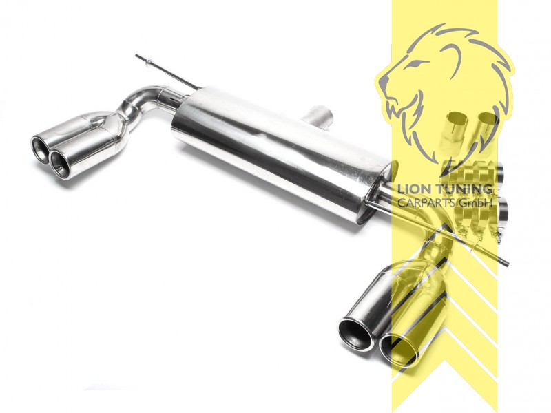 2 x 76mm rund / gebördelt, Endrohre unterhalb der Stoßstange, Endrohr duplex, 76mm, Rund, Zur Montage wird ein passender Duplex Diffusor benötigt (unsere Artikelnummer 5032), Andernfalls muss die Originale ausgeschnitten werden., nicht passend für Variant, 4-Motion, Edelstahl, Golf 5, 6 Plus (55 - 103 KW), Golf 5 (55 - 169KW), Eintragungsfrei / mit ABE