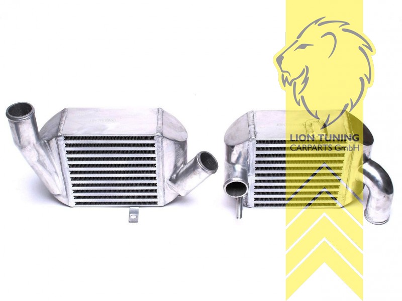 240mm x 190mm x 100mm, Eingangs- bzw. Ausgangsdurchmesser der Rohre: 2 (50,8mm), Anpassungsarbeiten möglich, Aluminium, Audi A4 B5 265 PS AGB, AZB, Audi A6 4B 2,7 Biturbo und Allroad, !!! Nicht im Bereich der STVZO zugelassen !!!