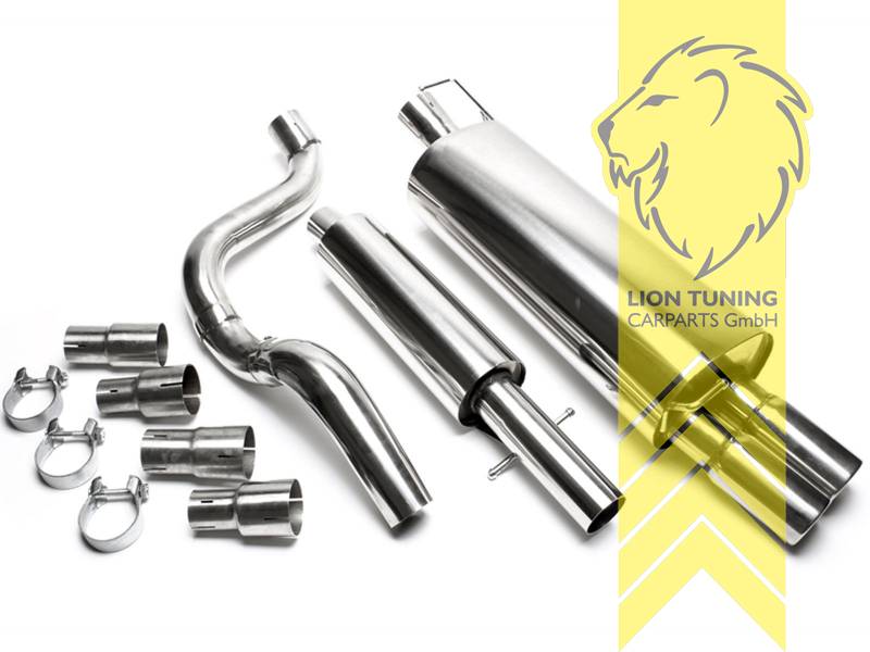 2 x 76mm rund / gebördelt, Endrohr doppel, 76mm, Rund, nicht passend für Variant, 4-Motion, Edelstahl, (55 - 132KW), Eintragungsfrei / mit ABE