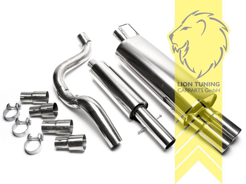 2 x 76mm rund / gebördelt, Endrohr doppel, 76mm, Rund, nicht passend für Allrad, Edelstahl, (55 - 132KW), Eintragungsfrei / mit ABE