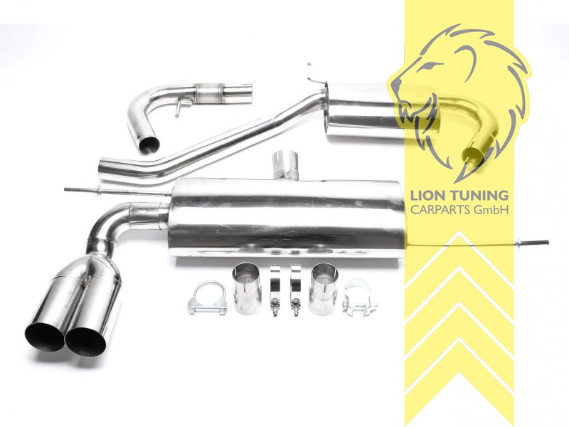 2 x 76mm scharf, Endrohre unterhalb der Stoßstange, Endrohr doppel, 76mm, Rund, nicht passend für Sportback, Quattro, Edelstahl, (75 - 125 KW), Eintragungsfrei / mit ABE