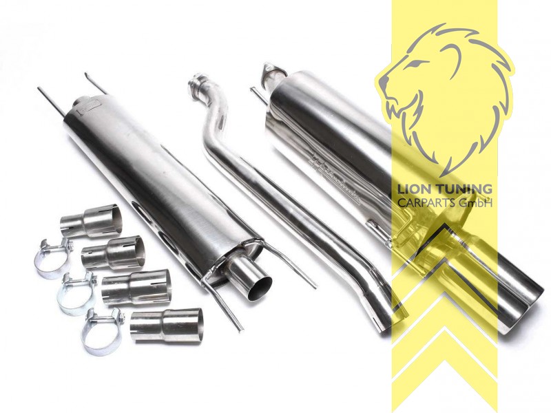 2 x 76mm rund / gebördelt, Endrohr doppel, 76mm, Rund, nicht passend für Caravan, Coupe, Cabrio, V6, Edelstahl, (alle Motorisierungen), Eintragungsfrei / mit ABE