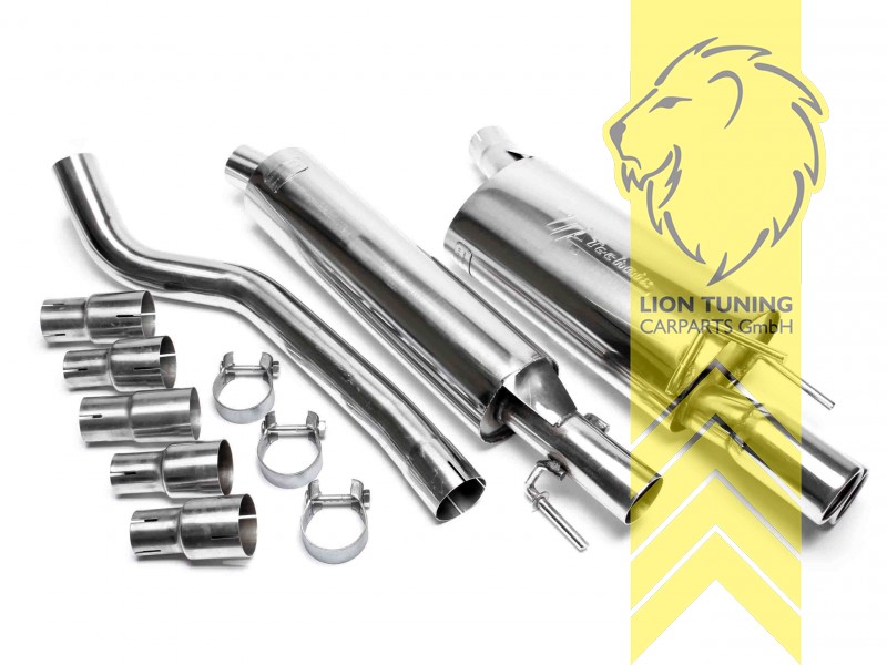 2 x 76mm rund / gebördelt, Endrohr doppel, 76mm, Rund, Edelstahl, (alle Motorisierungen), Eintragungsfrei / mit ABE