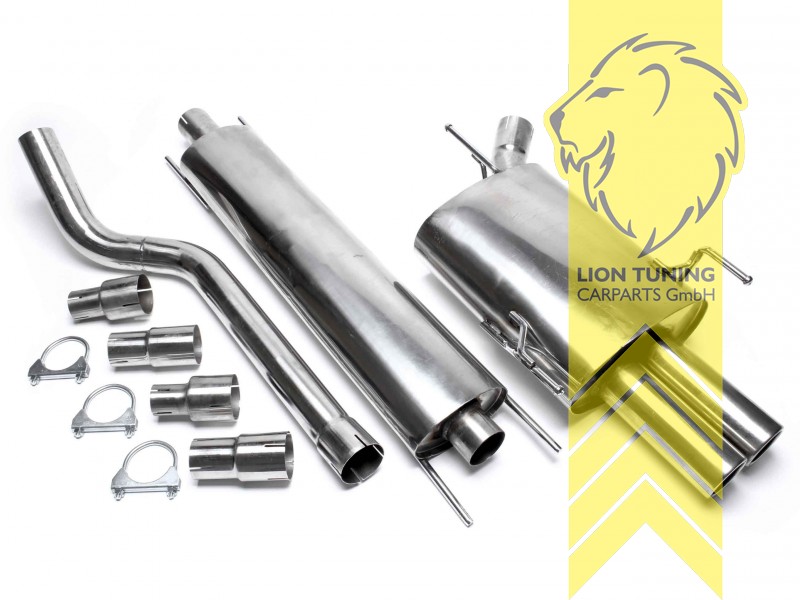 2 x 76mm rund / gebördelt, Endrohr doppel, 76mm, Rund, Edelstahl, (alle Motorisierungen), Eintragungsfrei / mit ABE