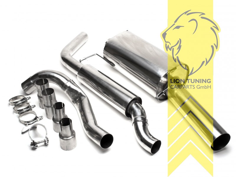 1x90mm scharf, Endrohr single, 90mm, Rund, Edelstahl, (40 - 82 KW), Eintragungsfrei / mit ABE