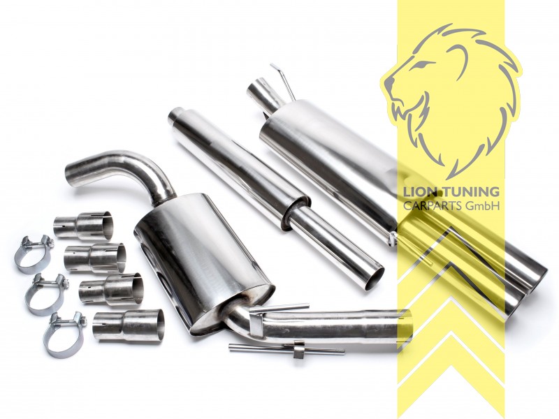 2 x 76mm rund / gebördelt, Endrohr doppel, 76mm, Rund, nicht passend für Syncro / Variant, Edelstahl, (40 - 110KW), Eintragungsfrei / mit ABE