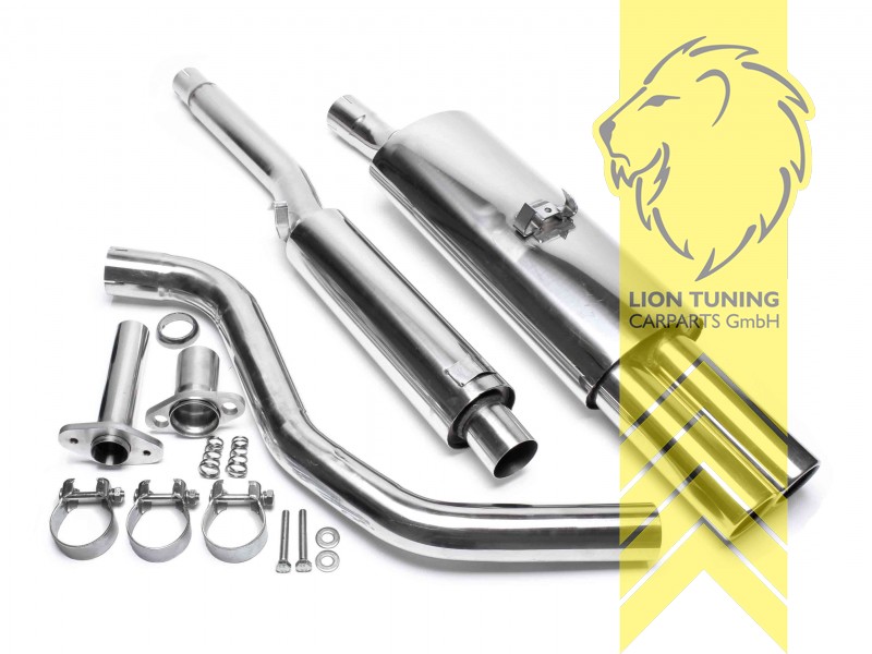 2 x 76mm rund / gebördelt, Endrohr doppel, 76mm, Rund, Edelstahl, (29 - 85KW), Eintragungsfrei / mit ABE