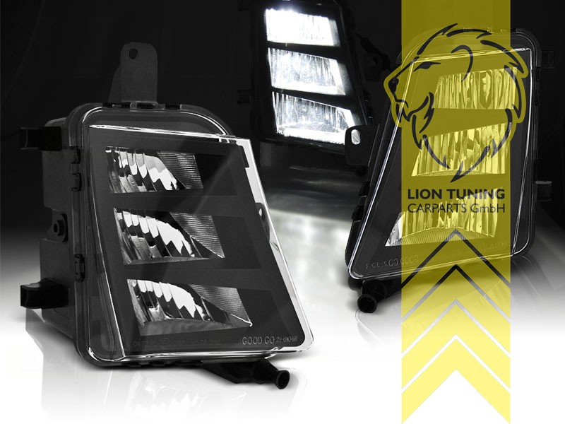 LED, schwarz, nur passend für GTi Stoßstange, Eintragungsfrei / mit E-Prüfzeichen