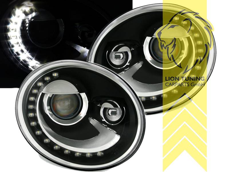 Halogen, schwarz, Abblendlicht und Fernlicht in einer Linse H7, Blinkerbirnen BAU15S, elektrisch verstellbar - Stellmotor integriert, Eintragungsfrei / mit E-Prüfzeichen, Eintragungsfrei / mit R87 Zulassung als Tagfahrlicht