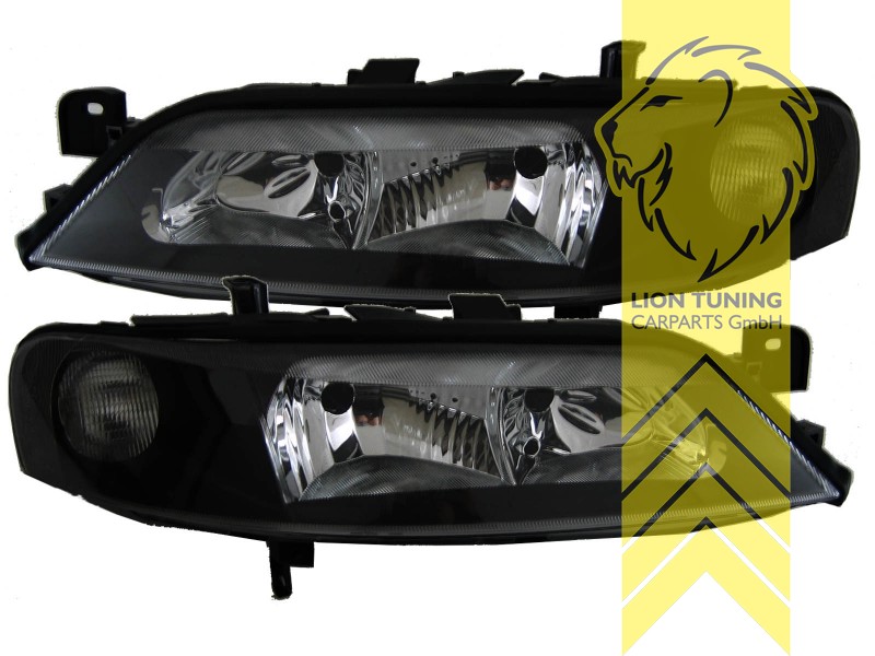 Halogen, schwarz, Abblendlicht H7 / Fernlicht H7, Blinkerbirnen BAU15S, elektrisch verstellbar - Stellmotor wird vom Original übernommen, Eintragungsfrei / mit E-Prüfzeichen