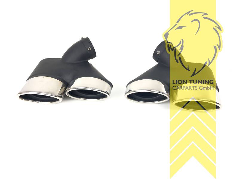 nur für W211 Limousine Benziner E200 Kompressor. E240, E320, Endrohr duplex, chrom, Oval, Edelstahl