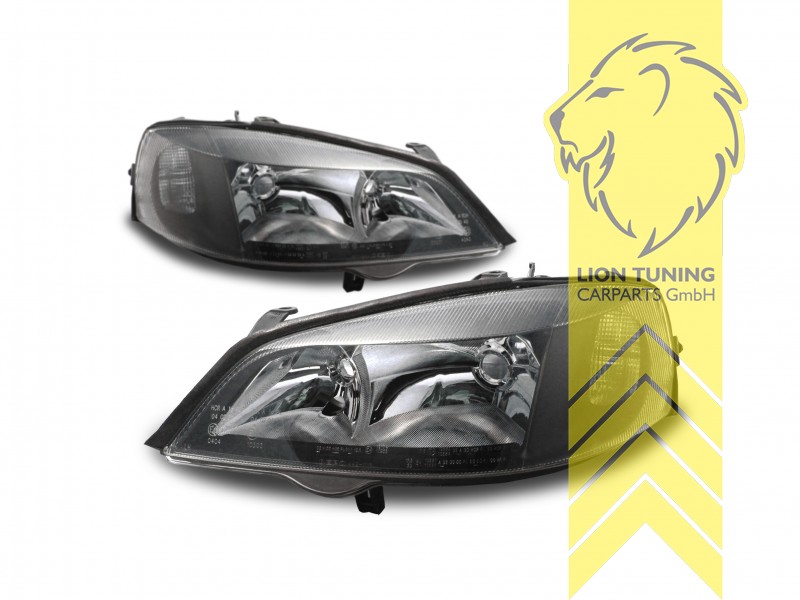 Halogen, schwarz, Abblendlicht H7 / Fernlicht HB3, Blinkerbirnen BAU15S, elektrisch verstellbar - Stellmotor wird vom Original übernommen, Eintragungsfrei / mit E-Prüfzeichen