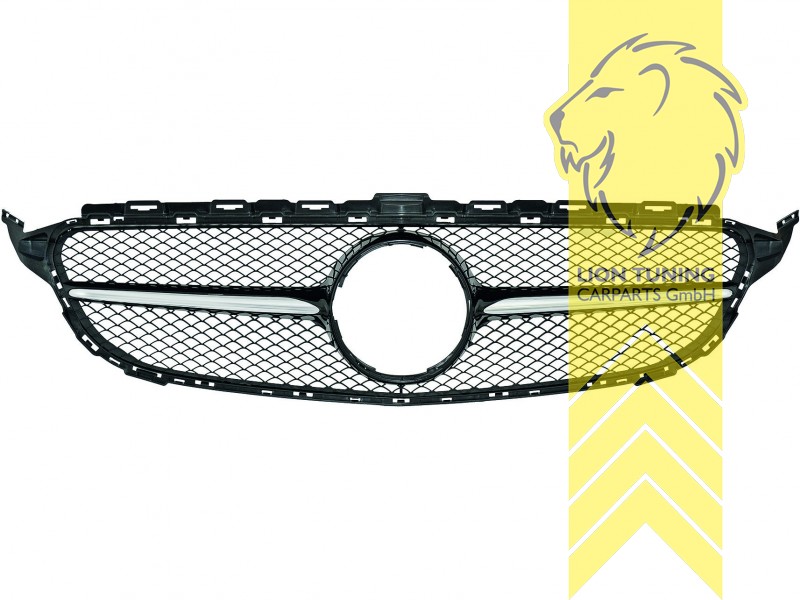 Original Mercedes Emblem wird übernommen, chrom, schwarz matt, für Fahrzeuge ohne Kamera-System, ABS Kunststoff, Eintragungsfrei / als Ersatzteil verwendbar