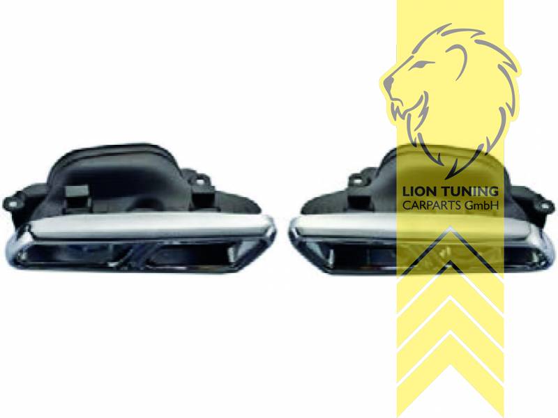 Endrohr duplex, chrom, Rechteckig, 155x100mm, 223mm, Edelstahl