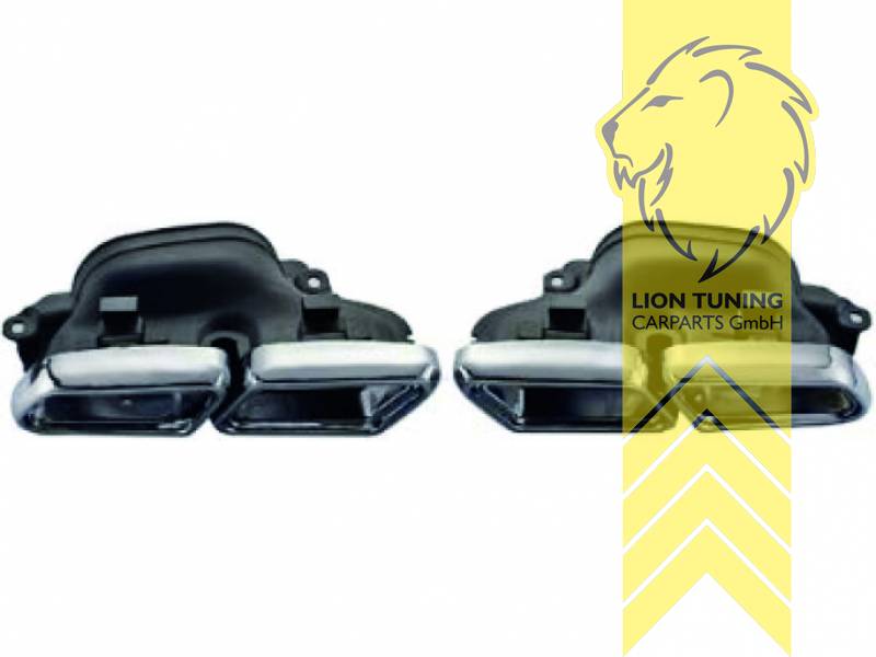 Endrohr duplex, chrom, Rechteckig, 155x100mm, 223mm, Edelstahl