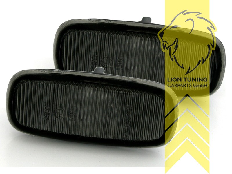 Halogen, schwarz, schmaler Blinkerausschnitt am Kotflügel, T10 - Glassockel, Eintragungsfrei / mit E-Prüfzeichen