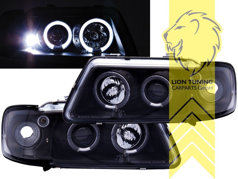 Halogen, schwarz, weiß LED, Abblendlicht H1 / Fernlicht H1, Blinkerbirnen BAU15S, elektrisch verstellbar - Stellmotor wird vom Original übernommen, Eintragungsfrei / mit E-Prüfzeichen