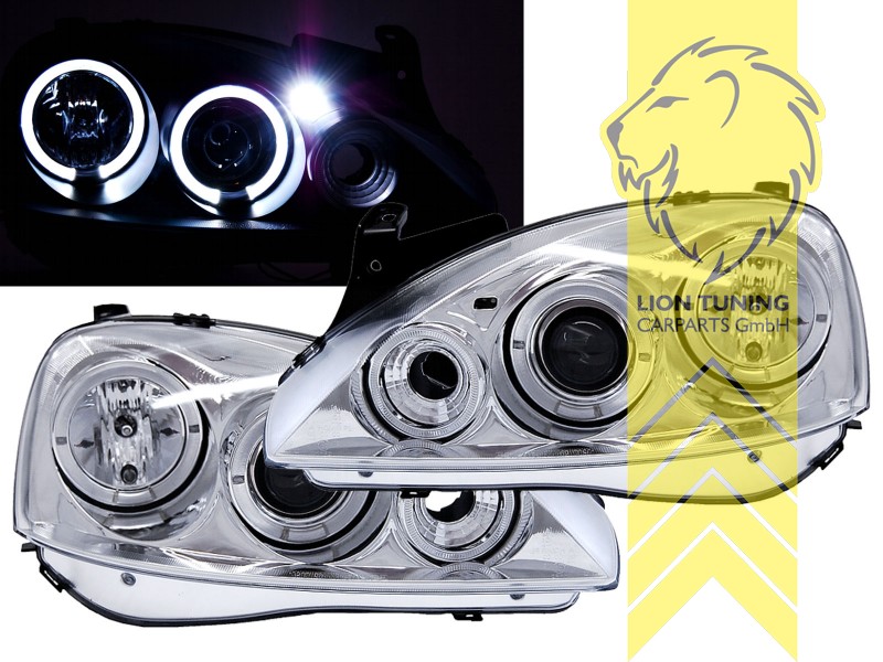 Halogen, chrom, weiß LED, Abblendlicht H1 / Fernlicht H1, Blinkerbirnen BAU15S, elekt verstellbar - Motor wird vom Original übern - nur für Valeo, Eintragungsfrei / mit E-Prüfzeichen