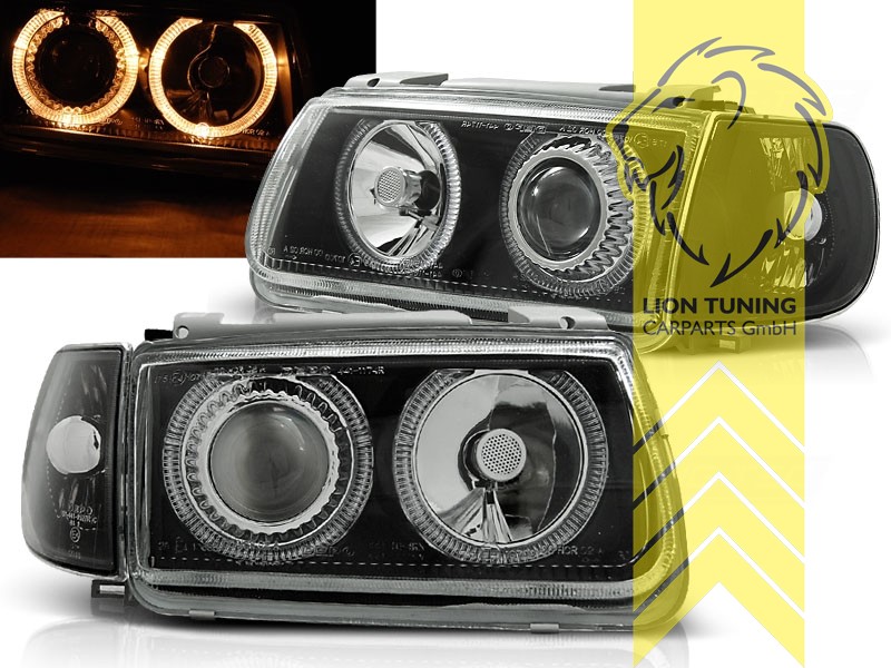 Halogen, schwarz, gelb Halogen, Abblendlicht H7 / Fernlicht H7, Blinkerbirnen BAU15S, elektrisch verstellbar - Stellmotor integriert, Eintragungsfrei / mit E-Prüfzeichen