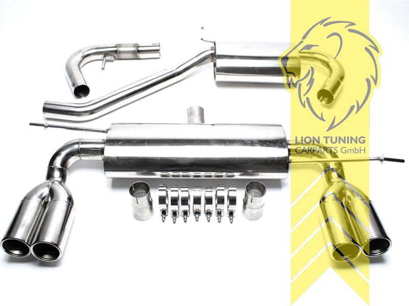 2 x 76mm rund / gebördelt, Endrohre unterhalb der Stoßstange, Endrohr duplex, 76mm, Rund, Zur Montage wird ein passender Duplex Diffusor benötigt (unsere Artikelnummer 5032), Andernfalls muss die Originale ausgeschnitten werden., nicht passend für Variant, 4-Motion, Edelstahl, Golf 5, 6 Plus (55 - 103 KW), Golf 5 (55 - 169KW), Eintragungsfrei / mit ABE