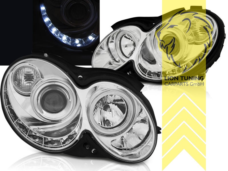 Halogen, chrom, Abblendlicht H7 / Fernlicht H7, Blinkerbirnen BAU15S, elektrisch verstellbar - Stellmotor wird vom Original übernommen, Eintragungsfrei / mit E-Prüfzeichen