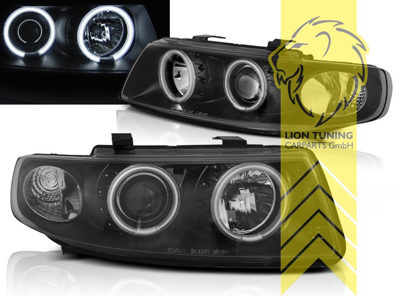 Halogen, schwarz, weiß LED, Abblendlicht H1 / Fernlicht H1, Blinkerbirnen BAU15S, elektrisch verstellbar - Stellmotor wird vom Original übernommen, Eintragungsfrei / mit E-Prüfzeichen