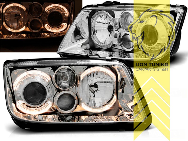 Halogen, chrom, gelb Halogen, Abblendlicht H7 / Fernlicht H7 / Nebelscheinwerfer H3, Blinkerbirnen BAU15S, elektrisch verstellbar - Stellmotor wird vom Original übernommen, Eintragungsfrei / mit E-Prüfzeichen