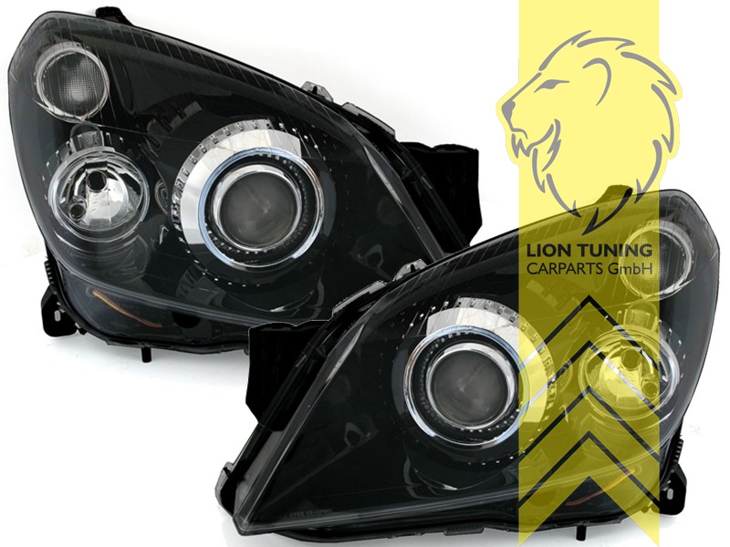 Xenon, HID, schwarz, für Fahrzeuge mit Original Xenon, Abblendlicht D2S / Fernlicht H7, Blinkerbirnen BAU15S, elektrisch verstellbar - Stellmotor integriert, Eintragungsfrei / mit E-Prüfzeichen