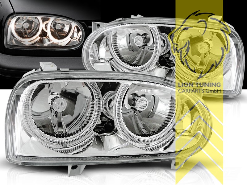 Halogen, chrom, gelb Halogen, Abblendlicht H7 / Fernlicht H7, elektrisch verstellbar - Stellmotor wird vom Original übernommen, Eintragungsfrei / mit E-Prüfzeichen