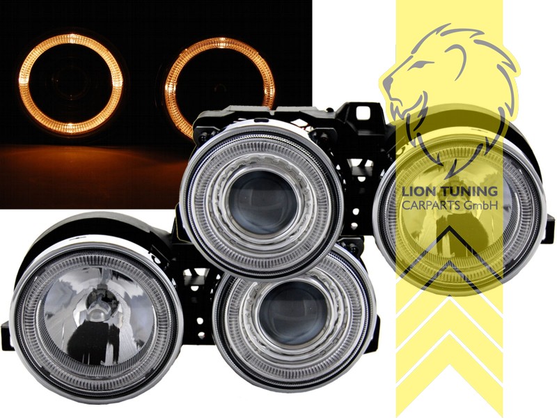 Angel Eyes Scheinwerfer Set Für BMW E30 (1982-1994) – Schwarz, E-Prüfzeichen, H7/H1, CCFL Leuchtringe, Plug-and-Play, Eintragungsfrei Angel Eyes Scheinwerfer Set Für BMW E30 (1982-1994) – Schwarz, E-Prüfzeichen, H7/H1, CCFL Leuchtringe, Plug-and-Play, Eintragungsfrei