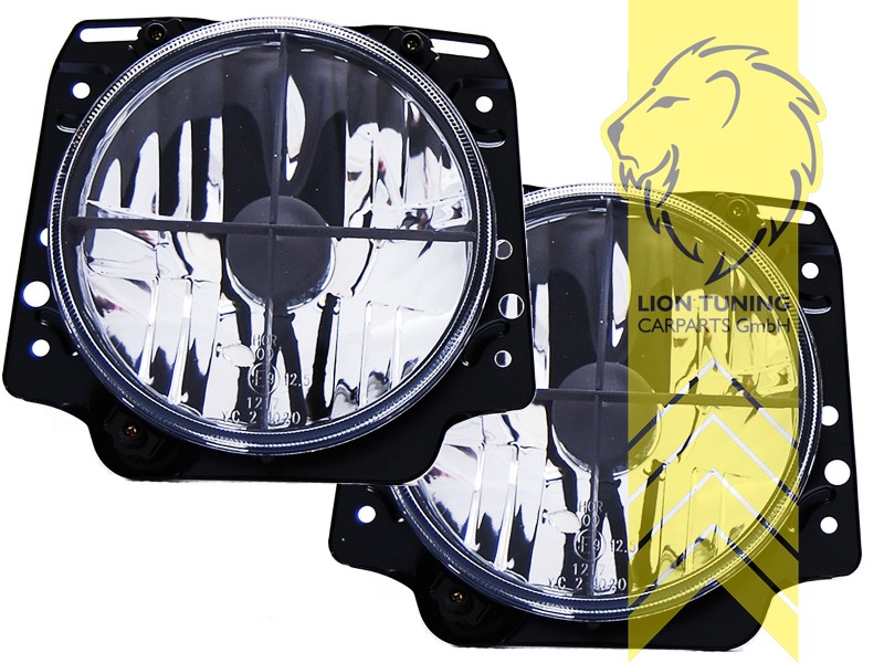 Halogen, chrom, Nur zulässig in Kombination mit Frontblinkern mit Standlichtfunktion, Abblendlicht und Fernlicht H4, manuell verstellbar, Eintragungsfrei / mit E-Prüfzeichen