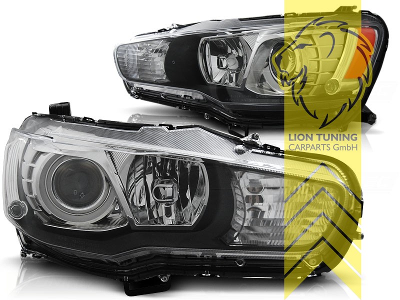 Halogen, schwarz, Abblendlicht HB4 / Fernlicht HB3, elektrisch verstellbar - Stellmotor wird vom Original übernommen, Eintragungsfrei / mit E-Prüfzeichen