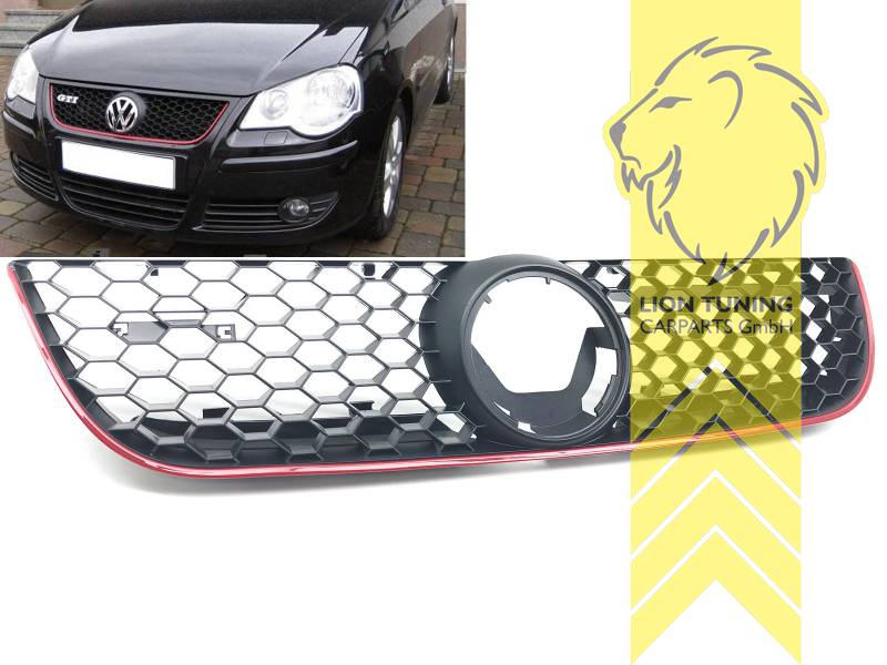 mit Emblemaufnahme, schwarz matt, passend für GTi und normale Ausführung, ABS Kunststoff, Eintragungsfrei / keine Eintragung nötig