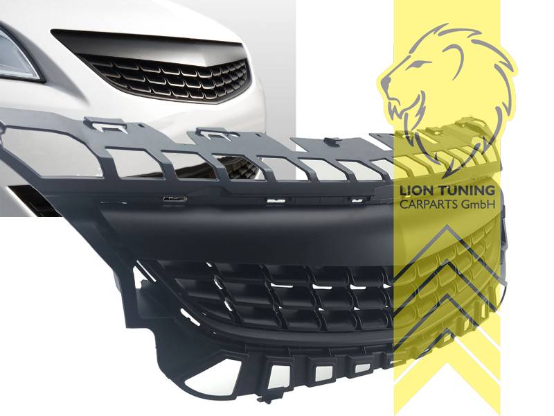 ohne Emblemaufnahme, schwarz matt, nicht passend für GTC, ABS Kunststoff, Eintragungsfrei / keine Eintragung nötig