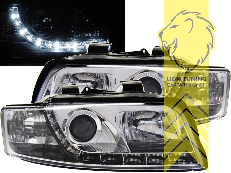 Halogen, chrom, Abblendlicht H1 / Fernlicht H1, Blinkerbirnen BAU15S, elektrisch verstellbar - Stellmotor wird vom Original übernommen, Eintragungsfrei / mit E-Prüfzeichen, Eintragungsfrei / mit R87 Zulassung als Tagfahrlicht