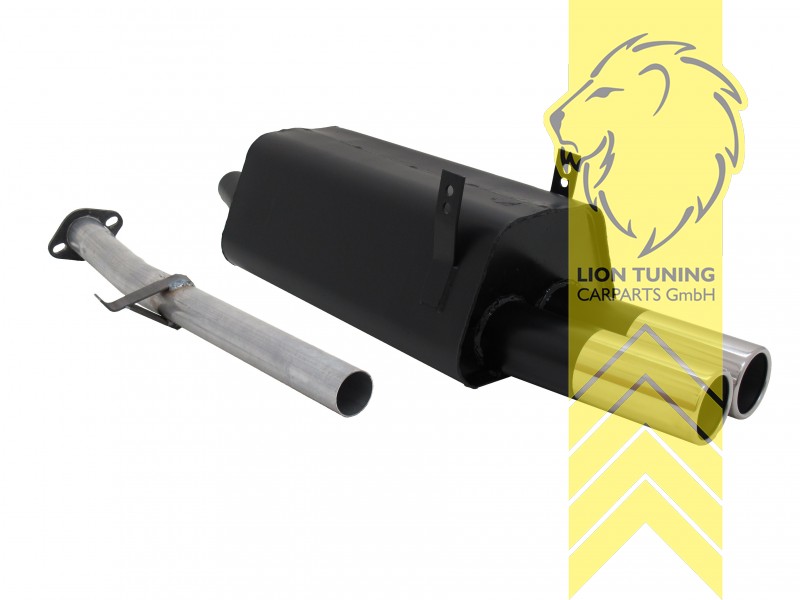 2 x 76mm, Endrohr doppel, 76mm, Rund, nicht für 318is, Metall / Stahl, 316i / 318i, Eintragungsfrei / mit ABE