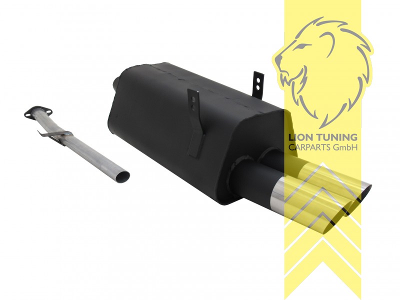 2 x 76mm MS-Design, Endrohr doppel, 76mm, Rund, nicht für 318is, Metall / Stahl, 316i / 318i, Eintragungsfrei / mit ABE