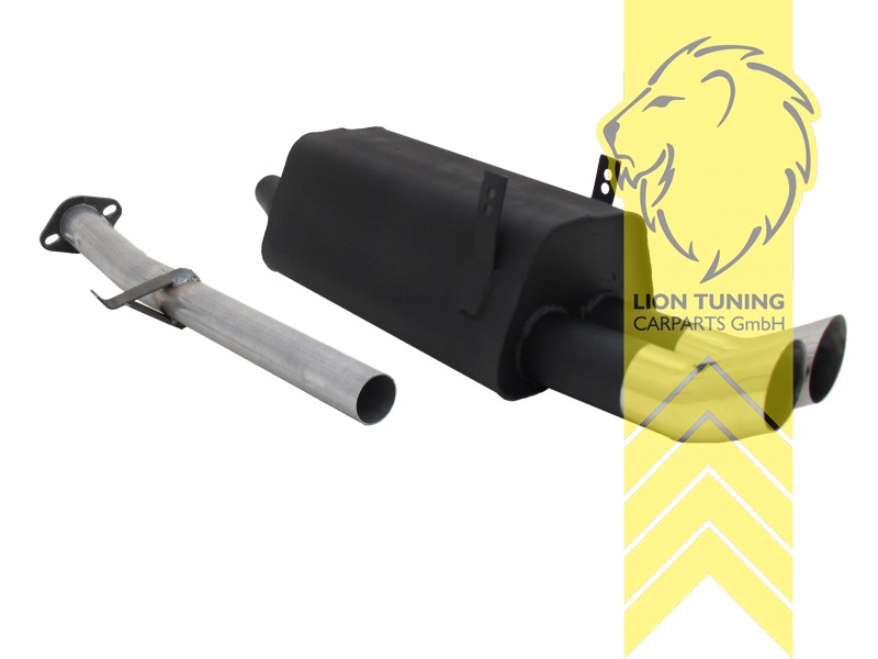 2 x 76mm DTM, Endrohr doppel, 76mm, Rund, nicht für 318is, Metall / Stahl, 316i / 318i, Eintragungsfrei / mit ABE