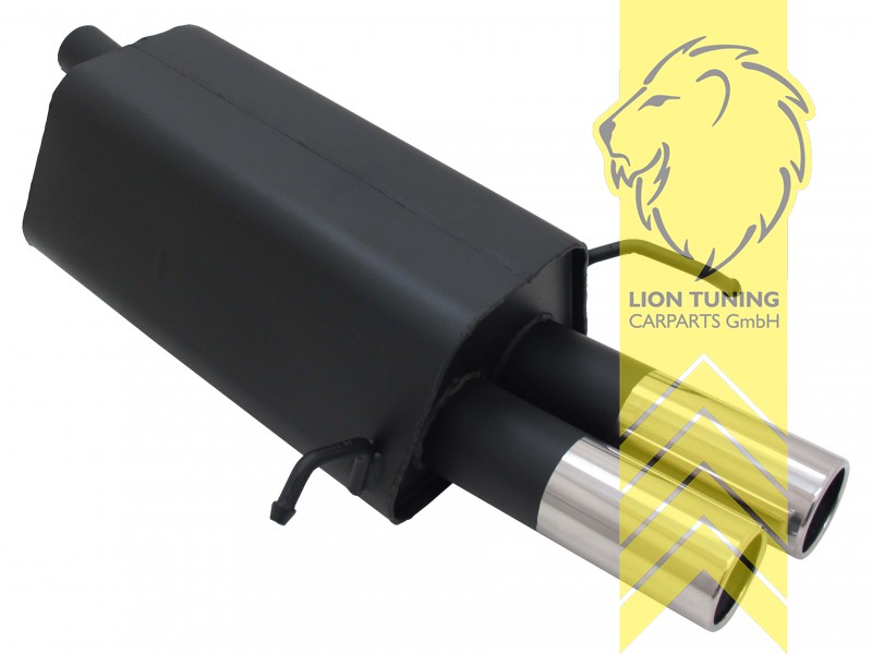 2 x 76mm, Endrohr doppel, 76mm, Rund, Stoßstangenausschnitt muß evtl. bearbeitet/vergrößert werden, Metall / Stahl, C280 (3.0l) / C320 / C220 CDI / C270 CDI, C200K / C200 CGI / C240 (2.6l), Eintragungsfrei / mit ABE