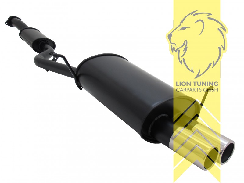 2 x 76mm, Endrohr doppel, 76mm, Rund, nur M44 Motor, Stoßstangenausschnitt muss vergrößert werden, Metall / Stahl, 316i 1.9/ 318Ti, Eintragungsfrei / mit ABE