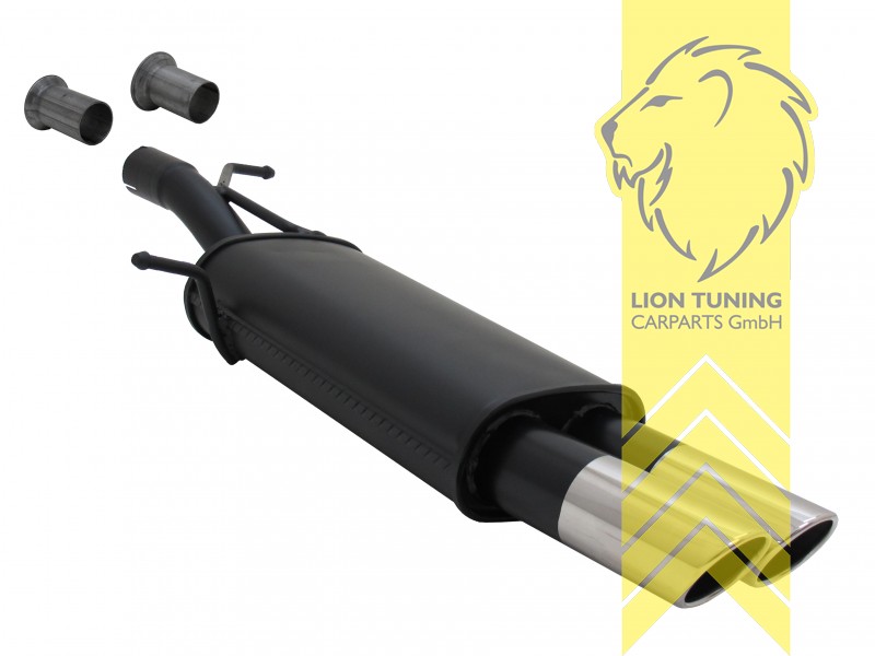 2 x 76mm SR-Design, Endrohr doppel, 76mm, Rund, Metall / Stahl, 1.4 / 1.6 16V / 2.0 16V / 1.6 HDI / 2.0 HDI, Eintragungsfrei / mit ABE
