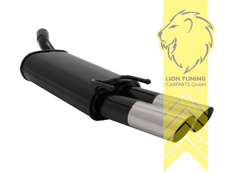 2 x 76mm MS-Design, Endrohr doppel, 76mm, Rund, Metall / Stahl, 1.4 16V / 1.6 16V, Eintragungsfrei / mit ABE