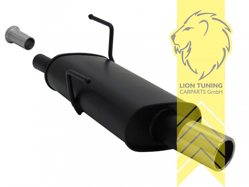 1 x 76mm, Endrohr single, 76mm, Rund, Metall / Stahl, 1.1 / 1.4 / 1.6 16V, Eintragungsfrei / mit ABE