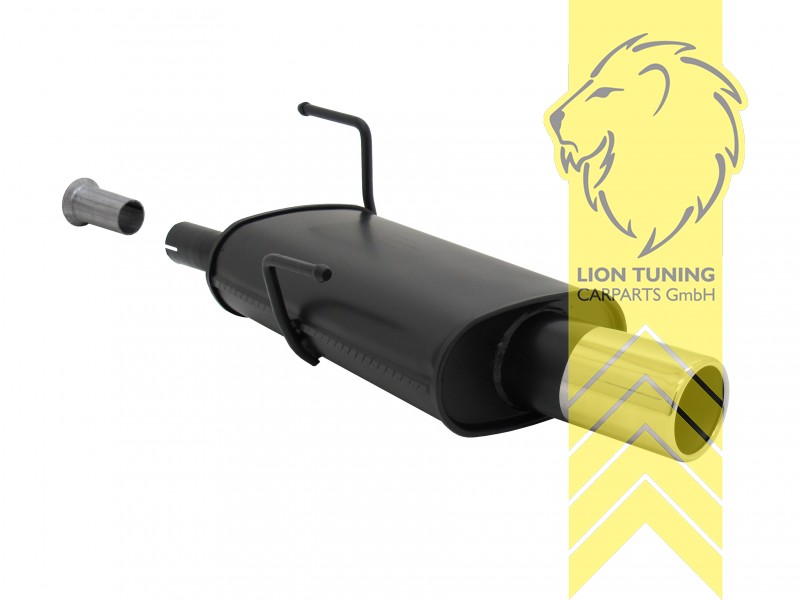 1 x 90mm, Endrohr single, 90mm, Rund, Metall / Stahl, 1.1 / 1.4 / 1.6 16V, Eintragungsfrei / mit ABE
