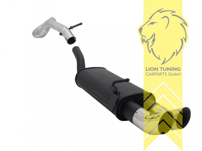 2 x 76mm DTM, Endrohr doppel, 76mm, Rund, nicht für 4x4, Metall / Stahl, 1.6 / 1.8 / 1.8T / 1.9 TDI, Eintragungsfrei / mit ABE