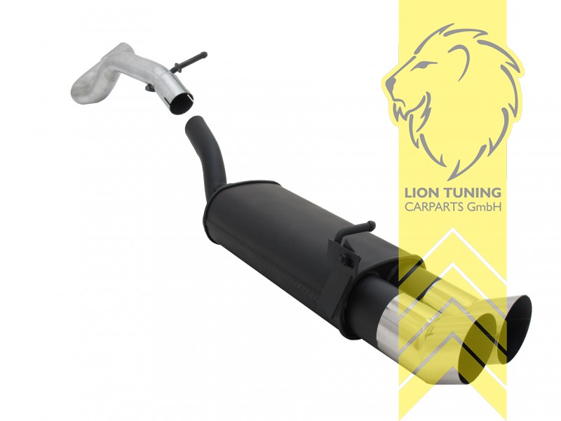 2 x 90mm DTM, Endrohr doppel, 90mm, Rund, nicht für 4x4, Metall / Stahl, 1.6 / 1.8 / 1.8T / 1.9 TDI, Eintragungsfrei / mit ABE