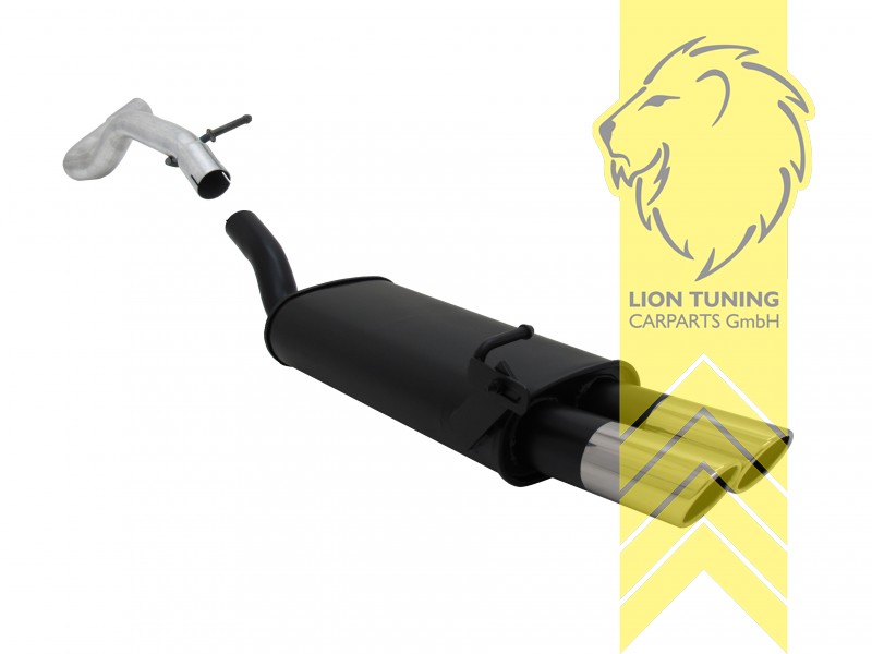 2 x 76mm SR-Design, Endrohr doppel, 76mm, Rund, Metall / Stahl, 1.4 / 1.6 / 1.8 / 1.8T / 2.0 / 1.9 TDI, Eintragungsfrei / mit ABE