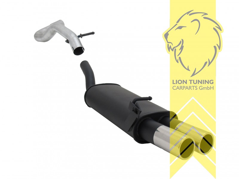 2 x 76mm, Endrohr doppel, 76mm, Rund, nicht für 4-Motion, Metall / Stahl, 1.4 / 1.6 / 1.8 / 1.8T / 2.0 / 1.9 TDI, Eintragungsfrei / mit ABE